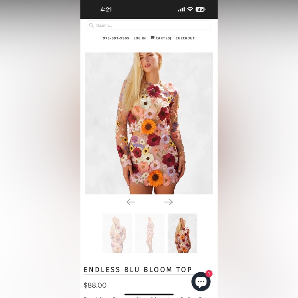 3D Blooms Top & Skirt